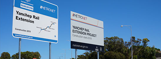 Signs for rail extension