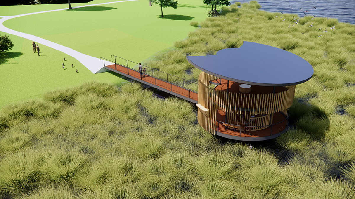 Bird viewing structure Yellagonga Park concept image