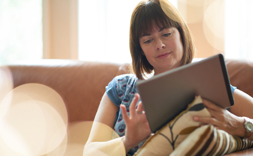 Woman using tablet