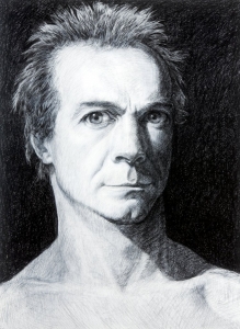 Self Portrait II, Gary Aitken. Acquired 2001, Charcoal on Paper. 