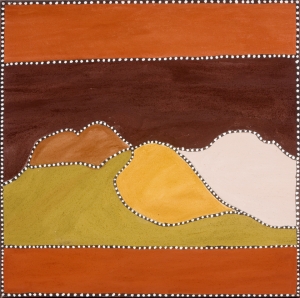 Yurnurri, Beerbee Mungnari. Acquired 2010, Natural Ochre on Canvas.