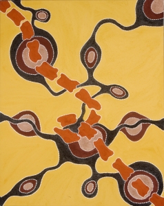 Gurlabal, Marlene Juli. Acquired 2010, Natural Ochre on Canvas.