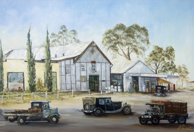 Wanneroo Garage, B. Pruice. Acquired 1950, Oil