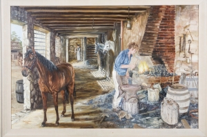 Horse in Stable, J. W. Mitchell. Acquired 1978, Oil