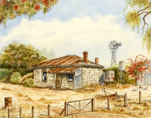 Old Cottage - Wanneroo, T. Thompson. Acquired 1989, Watercolour
