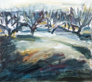 Drago’s Orchard, Lorraine Sutherland. Acquired 1998, Oil on Board