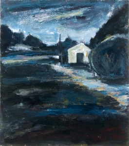 Old Packing Shed, Lorraine Sutherland. Acquired 1998, Oil on Board