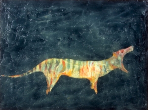 Wax Thylacine, Ron Nyisztor. Acquired 2001, Oil and Sealant on Board