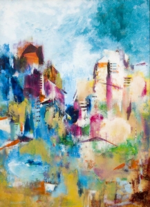 Cityscape, Eli Zagoria. Acquired 2004, Oil on Perspex