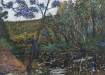 Nanga Bush Camp, Trevor Woodward. Acquired 1994, Pastels