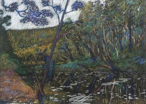 Nanga Bush Camp, Trevor Woodward. Acquired 1994, Pastels