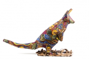 Yonga (Kangaroo), Kookaburra Club. Acquired 2011, Wire, Papier Mache and Fabric Sculpture