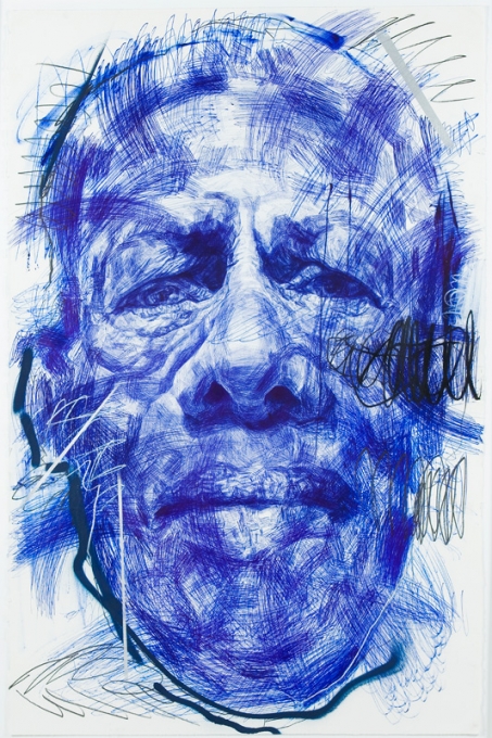 Papa #3, Andy Quilty.  Acquired 2016, Ballpoint, Charcoal, Graphite and Aerosol 