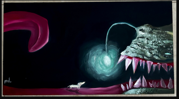 Paige Davey, 'oh no the dog'